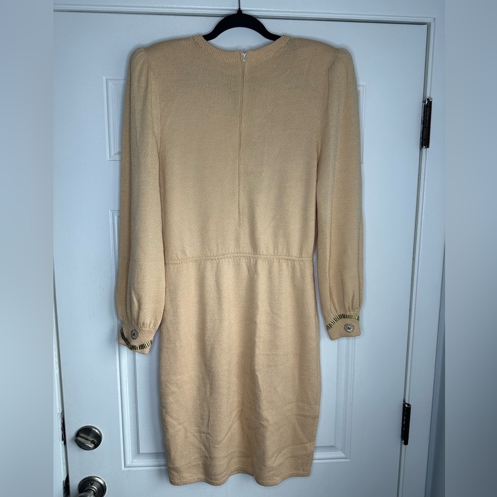 ST. John by Marie Gray size 8 knit dress v-neck studded sequin long sleeve - Picture 3 of 8